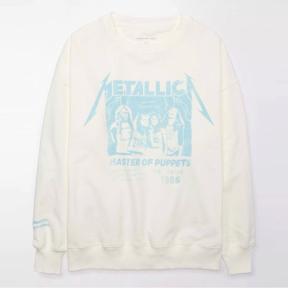 NEW American Eagle Oversized Metallica Graphic Sweatshirt Master of Puppets